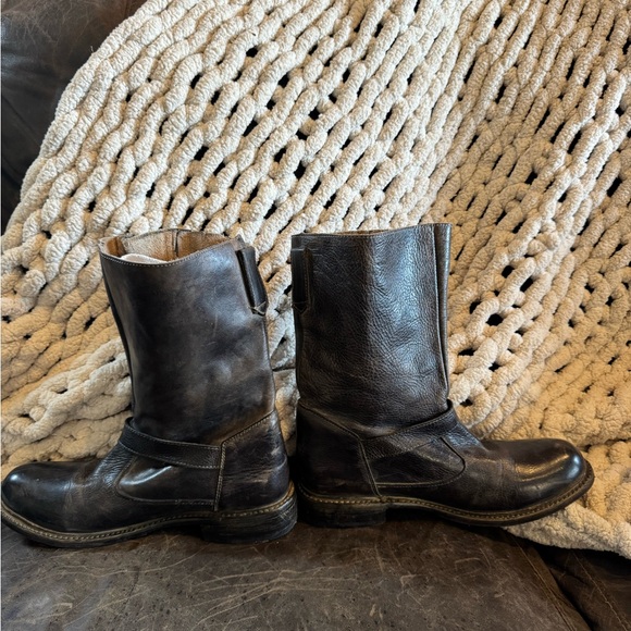 Bed Stu Black Leather Combat Boots - Picture 5 of 12